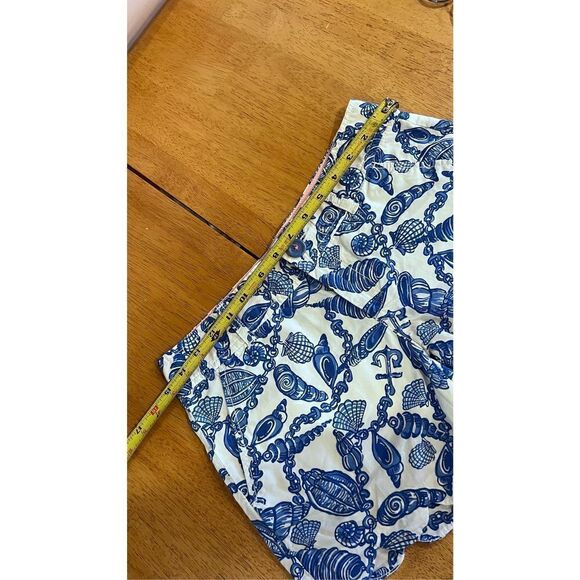 LILLY PULITZER BLUE SEA SHELL SCALLOPED TRIM SHORTS WOMENS SIZE 00 - Picture 5 of 9